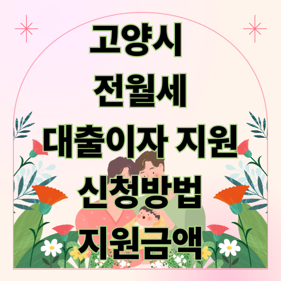 고양시 전월세 대출이자 지원